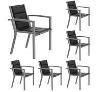 JUMMICO Sedia da Esterno - Struttura in Alluminio Robusta, Cuscino in Texlin Imbottito e Comodo, Impilabile e Riponibile sotto il Tavolo - Portata Max 160kg - Per Giardino, Cortile, Balcone