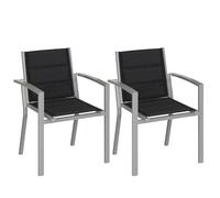 JUMMICO Sedia da Esterno - Struttura in Alluminio Robusta, Cuscino in Texlin Imbottito e Comodo, Impilabile e Riponibile sotto il Tavolo - Portata Max 160kg - Per Giardino, Cortile, Balcone