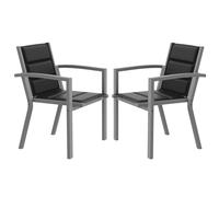 JUMMICO Sedia da Esterno - Struttura in Alluminio Robusta, Cuscino in Texlin Imbottito e Comodo, Impilabile e Riponibile sotto il Tavolo - Portata Max 160kg - Per Giardino, Cortile, Balcone