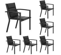 JUMMICO Sedia da Esterno - Struttura in Alluminio Robusta, Cuscino in Texlin Imbottito e Comodo, Impilabile e Riponibile sotto il Tavolo - Portata Max 160kg - Per Giardino, Cortile, Balcone