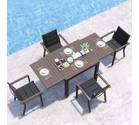 JUMMICO Set di 4 Sedie da Giardino in Alluminio Leggero, Impilabili con Cuscino in Tessuto - Stabili e Facili da Montare