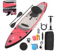 JUMMICO Tavola Sup Gonfiabile, Stand Up Paddling Board, 330 x 76 x 15 cm, Pagaia 2-in-1 con Sella Kayak e Accessori, Portata 160 kg, Ideale per Surf, Pesca e Yoga, Sfumatura rosa