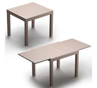 JUMMICO Tavolo da Giardino Estensibile 260x80cm per 6-10 Persone - Alluminio Antiruggine, Imputrescibile e Facile da Pulire - Design Compatto con Prolunga Resistente alle Intemperie