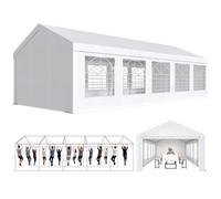 JUMMICO Tendone per Feste 5x10m,Gazebo Esterno Resistente Costruite con Strutture in Acciaio Zincato,Gazebo da Giardino UV50+,Gazebo da Giardino Adatte a Feste, Eventi Fieristici e Mercati,Bianco