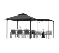 JUMMICO Tensione Pieghevole 3x3 Impermeabile Lusso con Estensione Ombreggiante, Tetto Doppio Strato e Struttura Metallica Resistente alle Intemperie e ai Raggi UV per Feste, Eventi e Ricevimenti