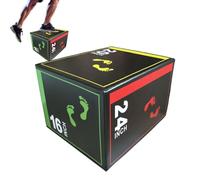 Jump Box, Plyo Cube, Training Gear, Non Slip Surfaces, Squat, Skip, Speed Drill, Youth, Beginner, Home Gym, Balance Boost, Training Gear for Workout Routine, 40 x 50 x 60 cm
