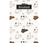 Jump Cute Cat Pattern Notebook: 6x9 Blank Lined Journal for Cat Lovers | Kawaii Cat Gifts, School & Office Use