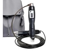 Jump Rope, Counting Adjustable Workout Tool, Sturdy Free Design, Black, Comfortable Non Slip Handles, Ideal for Speed Training, Home Gym, Indoor, Outdoor, Men, Women, Kids, Calorie Burning