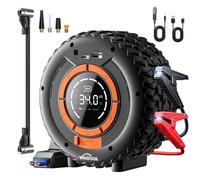 Jump Starter Power Pack con compressore d'aria, WHATOOK 3500 A 150 PSI portatile per auto (tutte le benzine/10 l diesel), 12 V Auto Jump Starter Power Bank con Jump Leads, schermo LCD, luce di