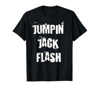 Jumpin Jack Flash Maglietta con Stampa Grafica Economica, Uomo, Nero, L