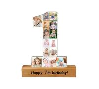 Jumping Birthstone Personalizzato 1-99 Numero 1st Anniversary Photo Collage Frame, Personalizzato Numero Collage Frame Regalo Per 50Th 60Th 70Th 80Th Birthday