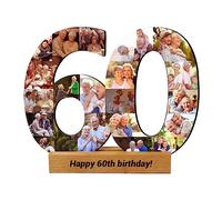 Jumping Birthstone Personalizzato 1-99 Numero 60Th Anniversary Photo Collage Frame, Personalizzato Numero Collage Frame Regalo Per 50Th 60Th 70Th 80Th Birthday