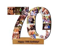 Jumping Birthstone Personalizzato 1-99 Numero 70Th Anniversary Photo Collage Frame, Personalizzato Numero Collage Frame Regalo Per 50Th 60Th 70Th 80Th Birthday