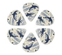 Jumping Dolphin - Confezione da 6 plettri per chitarra, sottili, medi e pesanti, per chitarra acustica, elettrica, ukulele, basso, 0,46 mm