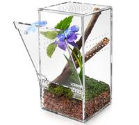 Jumping Spider-Enclosure 7,6 x 7,6 x 15,2 cm, mini recinto per tarantole, piccolo ragno che salta, terrario in acrilico completamente trasparente per giocare a tartarughe, terrario per insetti (mini