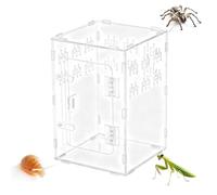 Jumping Spider Enclosure - Clear Acrylic Habitat for Pet Display | Ventilated Transparent Case with Climbing Area, Compact Observation Box for Insected Keeping Feeding Monitoring Desktop Use