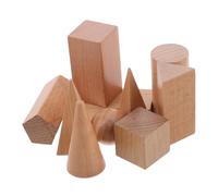 JUMPLAWN 10pezzi Blocchi Geometrici Legno per Insegnamento Giochi Didattici per Ragazzo Ragazza Modelli Interattivi per Sviluppo Cognitivo e Apprendimento della Geometria