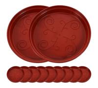 JUMPLAWN 12 Pezzi Sottovaso Rotondo, Plastica PP, Facile Pulizia | Vasi Rotondi e Ceramica, Trasporto Semplice, Uso su Tavolo O'aperto, Niente Acqua Sparsa
