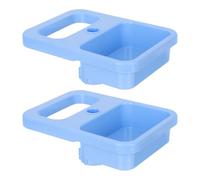 JUMPLAWN 2 Pezzi Vassoio di Supporto per Infusione Blu in Plastica Base | Montaggio Regolabile, Scanalature Antiscivolo e Bordi Rialzati, Struttura Staccabile, per Ospedale e Aree Pediatriche