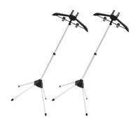 JUMPLAWN 2 Set Appendiabiti per Stiratrice a Vapore Pieghevole, Regolabile | Supporto Portatile per Vestiti, Plastica e Lega di Alluminio, Nero, per Casa e Viaggio