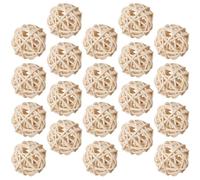 JUMPLAWN 20 Palline di Rattan Khaki per Aromaterapia, Sfere Decorative in Vimini Naturale per Diffusione e Materiale Fai-da-Te, Accessori per Vasi e Decorazioni Casa
