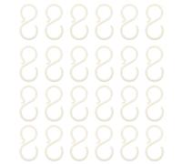JUMPLAWN 30 Pezzi Ganci a S in Plastica Beige 2,4 Pollici per Asciugamani | Struttura a S, Uso su Porte del Bagno e Cucina, Doppio Lato, Superfici Lisce