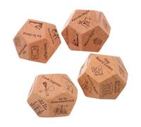 JUMPLAWN 4 Dadi per Decisioni Divertenti a 12 Facce in Legno, Gioco di Pensionamento e Compleanno, Regalo per Colleghi, Attività Interattive Portatili per Feste e Apprezzamento