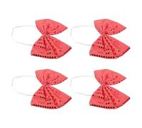 JUMPLAWN 4 Pezzi Fiocco da Uomo Grande con Paillettes Rosse, Regolabile | Poliestere e Paillettes, Effetto Scintillante che Riflette la Luce, Adatto a Spettacoli Scolastici e Abiti Formali