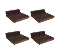 JUMPLAWN 4 Pezzi Mensola Galleggiante in Legno 5 Pollici, Design Rustico | Montaggio Semplice, Supporta Piccoli Oggetti , Finitura Caffè, Uso in Ambienti Domestici