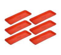 JUMPLAWN 6 Pezzi Sottovaso Rettangolare in Plastica Pp Rosso per Vasi | Ceramica e Argilla, Previene Macchie D'acqua e Fuoriuscite di Terra, Non Facile da Sbiadire