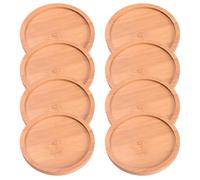JUMPLAWN 8 Pezzi Sottovasi Rotondi in bambù per Vasi da Fiori, Multiuso e Resistenti, per Piante da Interno ed Esterno, Design Antigoccia e Non Deformabile