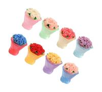 JUMPLAWN 8pezzi Mini Bouquet Di Artificiali in Vasi Per Decorazioni Fai Te e Giardini in Miniatura Fiori Artificiali Per Interni Elegante e Compatto Per Piccoli Spazi