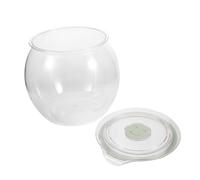 JUMPLAWN Barattolo Ermetico Trasparente da 4l in Plastica con Coperchio | Tappo con Valvola, Corpo Chiaro Rotondo, per Tè, Caffè, Biscotti e Caramelle