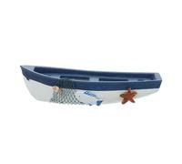 JUMPLAWN Barca Decorativa in Legno Blu, Stile Costiero e Nautico, Barca in Miniatura da Tavolo per Casa e caffè, Lavorazione Delicata, Riconoscimento per Studenti