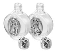 JUMPLAWN Bottiglia di Profumo Portatile in Vetro e Lega Argento, 2 Pezzi Design Elegante e Delicato, per Viaggi e Uso Acqua Santa