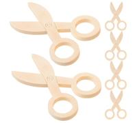 JUMPLAWN Forbici Giocattolo Per Ragazzo Ragazza in Legno 6 Pezzi Set Per Gioco Di Ruolo Parrucchiere Coordinazione Occhio-mano Educazione Prescolare Accessori Sicurezza Per Bimbi Piccoli