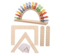 JUMPLAWN Gioco Cognitivo Clip per Anziani, Colori e Memoria, Legno | Allenamento Manuale e Visivo, Schede Triangolari e Strisce, Include Manuale per Uso Domestico e Struttura