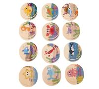 JUMPLAWN Gioco Di Memoria in Legno Con Creature Marine Per Bambini Piccoli, Con Carte Educative Abbinate Per Potenziare La Memoria E Il Pensiero Logico, Divertente E Interattivo.