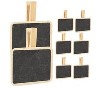 JUMPLAWN Lavagnette Segnaposto Nere in Legno e Pvc 10 Pezzi con Clip Multifunzione per Scrivere Note e Identificare Bevande in Ristoranti e Progetti Artigianali
