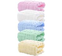 JUMPLAWN Set 5 Asciugamani Lavabili in Lavatrice per Ragazzo Ragazza in Cotone a 6 Strati, Morbidi e Assorbenti per Occasioni Speciali e Compleanni