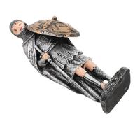 JUMPLAWN Statuetta Medievale in Resina con Scudo, Argento