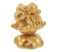 JUMPLAWN Statuetta Pecora in Resina Oro con Base Rotante e Nuvole | Finitura Lucida Verniciata, Design Tradizionale, per Mensole e Casa, Tema Capodanno Cinese