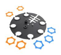JUMPLAWN Supporto Rotondo per Microfoni Morsetto Regolabile e Sette Posti | Clip per Cavi Integrata, Gommini Antivibrazione, Finitura Metallo Nero, per Spettacoli e Insegnamento
