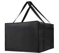 Jumplushion Borsa per la consegna della pizza, grande capacità, impermeabile, borsa termica per la consegna della pizza, Come da immagine, Black 50 * 35.5CM