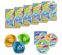 JUMPUTTY Set di 5 plastiline colorate per bambini, 15 x 15 g, in 3 colori (blu, giallo, verde)