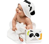 Jumpy Moo's JM Asciugamano con Cappuccio Neonato - Premio, Ipoallergenico Accappatoio Neonato 100% Bambù Organico, 90x90 cm con Confezione Regalo e Salvietta, Asciugamani Neonato Spessi e Assorbenti