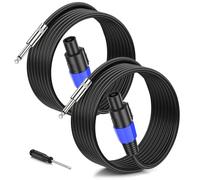Jumwa 15M 2pack Cavo Altoparlante Speakon a 1/4" TS M-M con Twist Lock per Amplificatore Audio 15 Guage Cavo DJ/PA per l'audio Pesante