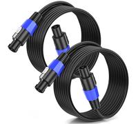 Jumwa 15M 2pack Cavo Speakon per Altoparlante Cavi Speakon M-M per Amplificatore audio 15 Guage Cavo a 4 Conduttori con Twist Lock DJ/PA