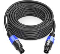 Jumwa 15M Cavo Speakon per Altoparlanti con Twist Lock M-M 15AWG per Amplificatori Audio DJ/PA Heavy Duty