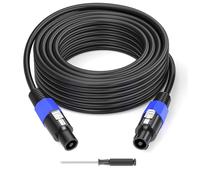 Jumwa 15M Speakon Cavi per Casse Altoparlanti M-M con Twist Lock per Amplificatore Audio 12 Guage Cavo DJ/PA per l'audio Pesante